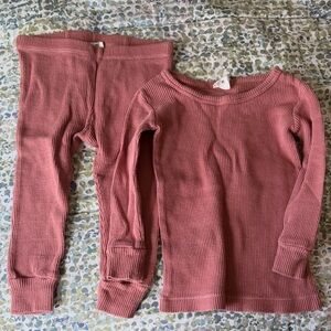 Kate Quinn Rust 2T Waffle Knit Thermal Set